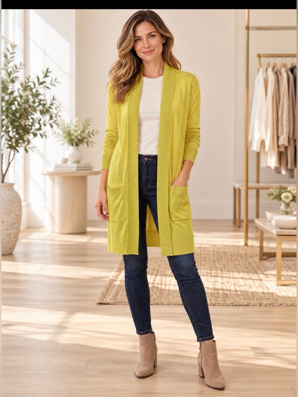 Cielo size large yellow sweater cardigan NWOT